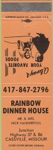 Matchbook Cover - Rainbow Dinner House Cassville Mo