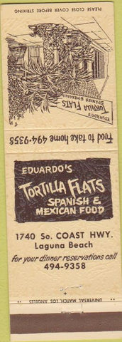 Matchbook Cover - Eduardo's Tortilla Flats Laguna Beach CA