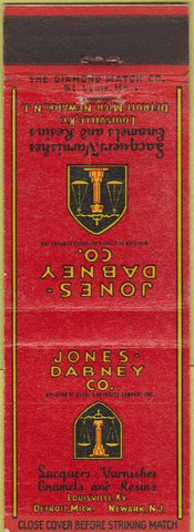 Matchbook Cover - Jones Dabney Co Paints Varnish Detroit MI