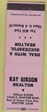 Matchbook Cover - Kay Gibson Realtor Whittier CA purple