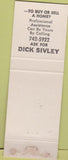 Matchbook Cover - Dick Sivley Olson Realtor Marysville CA