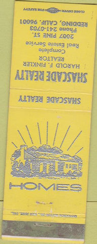 Matchbook Cover - Shascade Realty Finkler Redding CA yellow