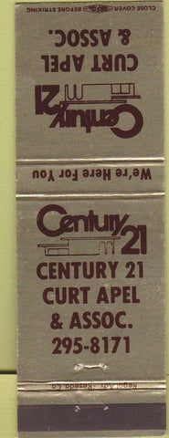Matchbook Cover - Century 21 Real Estate Curt Apel