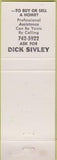 Matchbook Cover - Dick Sivley Olson Realtor Marysville CA