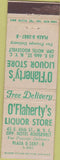 Matchbook Cover - O'Flaherty's Liquor Store New York NY