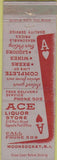 Matchbook Cover - Ace Liquor Store Woonsocket RI