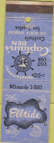 Matchbook Cover - Captain's Den Ebbtide Los Angeles NV WORN