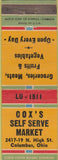 Matchbook Cover - Cox's Self Serve Market Columbus OH