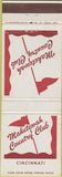 Matchbook Cover - Maketewah Country Club Cincinatti OH