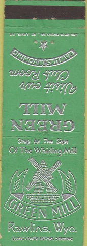 Matchbook Cover - Green Mill Restaurant Rawlins WY windmill