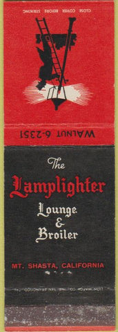 Matchbook Cover - Lamplighter Lounge Mt Shasta CA