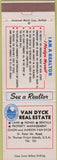 Matchbook Cover - Van Dyck Real Estate St Thomas VI