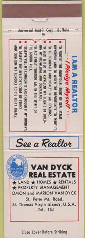 Matchbook Cover - Van Dyck Real Estate St Thomas VI