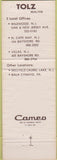 Matchbook Cover - Tolz Realtor Cape May NJ