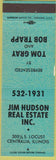Matchbook Cover - Jim Hudson Real Estate Centralia IL