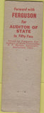 Matchbook Cover - Re Elect Joseph T Furguson Auditor OH
