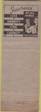 Matchbook Cover - Geo Nowotny Insurance New Braunfels TX