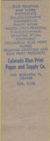Matchbook Cover - Colorado Blue Print Paper Denver CO