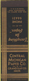 Matchbook Cover - Central Michigan Paper Grand Rapids MI