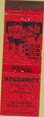 Matchbook Cover - Mongiardo's Liquor Store Bulan KY