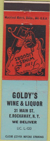 Matchbook Cover - Goldy's Wine Liquor E Rockaway NY