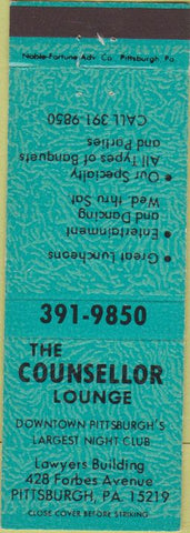 Matchbook Cover - Counsellor Lounge Pittsburgh PA