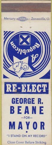 Matchbook Cover - Vote George Beane Mayor Republican