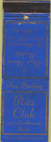 Matchbook Cover - Ritz Club 1930s Night Club no town