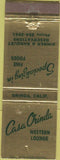 Matchbook Cover - Casa Orinda Western Lounge CA