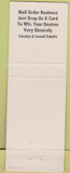 Matchbook Cover - Car Low Stamps Collector Santa Ana CA