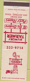 Matchbook Cover - Hungry Farmer San Antonio TX windmill
