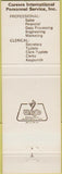 Matchbook Cover - Careers International Personnel Baltimore MD