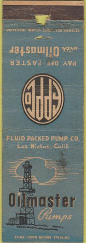 Matchbook Cover - Oilmaster Pumps Los Nietos CA derrick