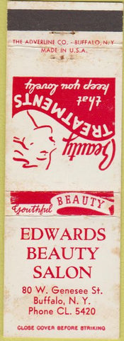 Matchbook Cover - Edwards Beauty Salon Buffalo NY WORN