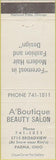 Matchbook Cover - A'Botique Beauty Salon Parma OH