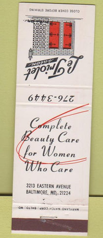Matchbook Cover - Le Triolet Beauty Salon Baltimore MD