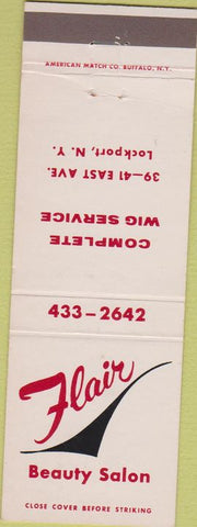 Matchbook Cover - Flair Beauty Salon Wigs Lockport NY