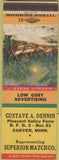 Matchbook Cover - Gustave Dennin Carver MN Sample
