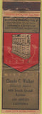 Matchbook Cover - Claude Walker Ins Los Angeles CA WORN