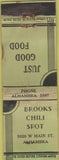 Matchbook Cover - Brooks Chili Spot Diner Alhambra CA WORN