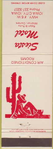 Matchbook Cover - Siesta Motel Iowa City IA Cactus