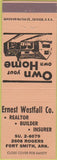 Matchbook Cover - Ernest Westfall Builder Fort Smith AR