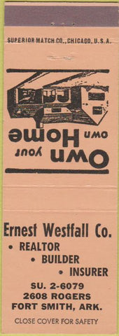 Matchbook Cover - Ernest Westfall Builder Fort Smith AR