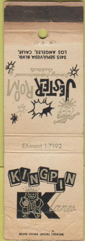 Matchbook Cover - Kingpin Bowling Alley Jester Los Angeles CA
