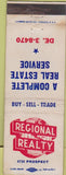 Matchbook Cover - Regional Realty no town WEAR