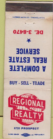 Matchbook Cover - Regional Realty no town WEAR