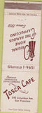 Matchbook Cover - Tosco Cafe Cappuccino San Francisco CA