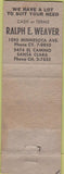 Matchbook Cover - Ralph Weaver Realtor Santa Clara CA POOR