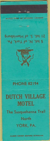 Matchbook Cover - Dutch Village Motel York PA