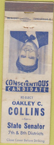 Matchbook Cover - Vote Oakley Collins State Senator OH